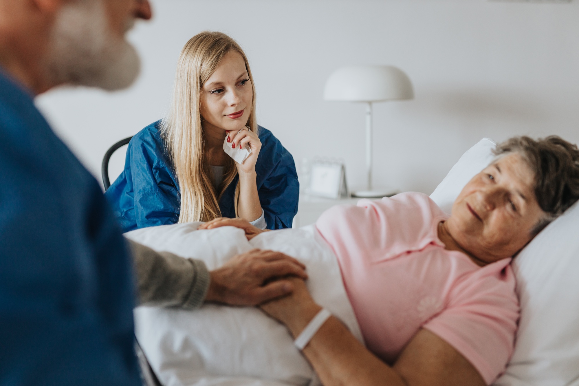 Woman with mom and dad
